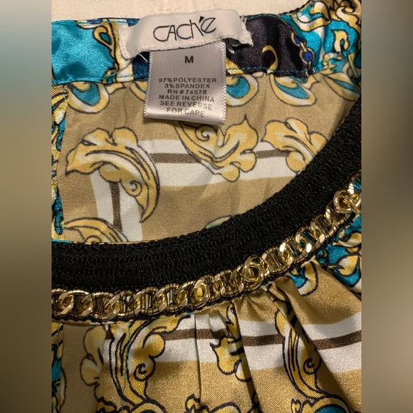 Cache Sleveless Top with Gold Detail - Picture 3 of 3